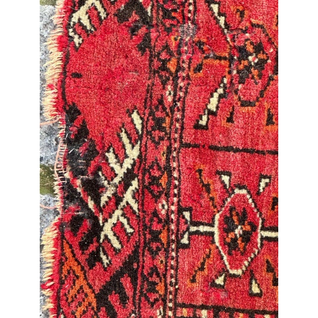 Vintage Distressed Turkmen Bokhara Rug, 1940s For Sale - Image 12 of 18