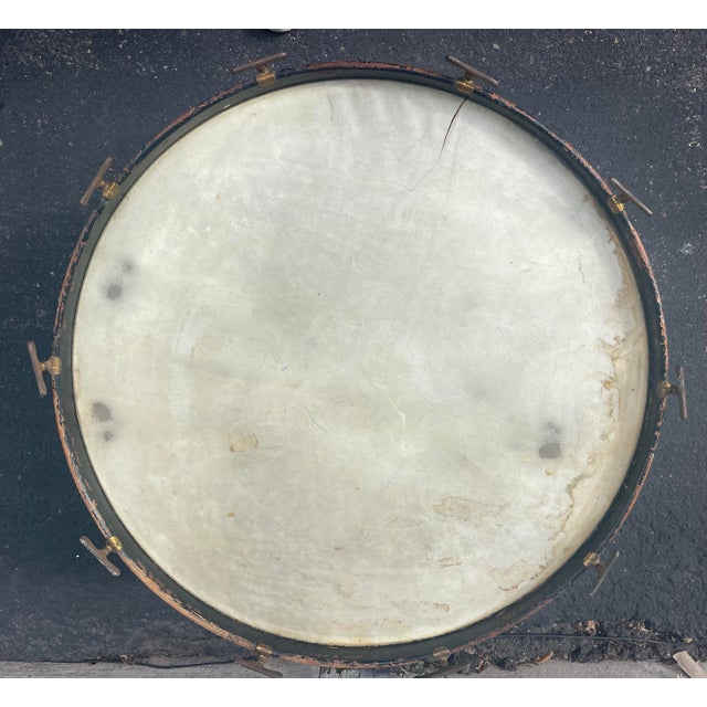 Wood Antique Wood Drum 1920's Large Leedy Indianapolis For Sale - Image 7 of 7