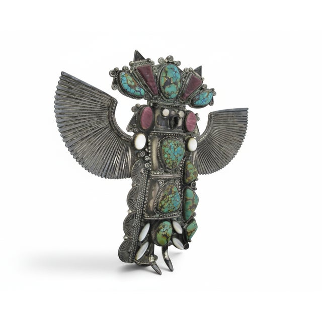 This spectacular statement piece was handcrafted by the highly acclaimed Lakota/Sioux artist Michael Little Elk. Known for...