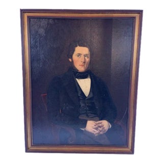 Framed Oversized Classic Portrait Painting of 18th Century Gentleman For Sale