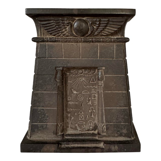 1920s Egyptian Revival Cast Iron Bradley & Hubbard Bookend For Sale