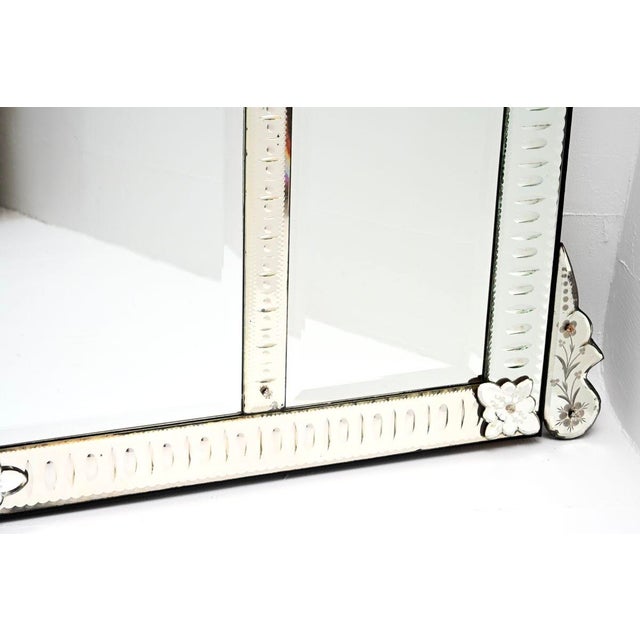 Large Antique Italian Venetian Etched Glass Mirror, 1900 For Sale - Image 9 of 12