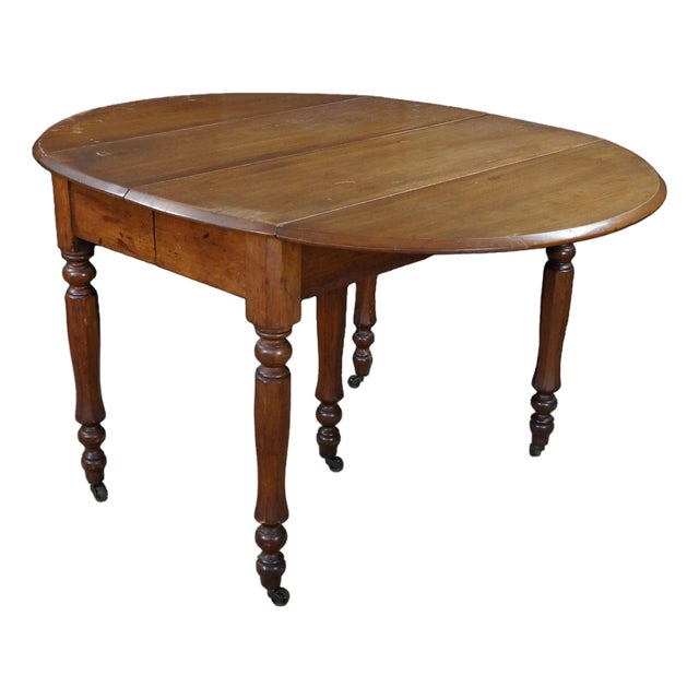 Antique 19th Century Victorian Mahogany Drop Leaf Oval Dining Table Console For Sale
