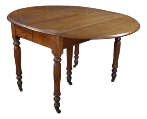 Antique 19th Century Victorian Mahogany Drop Leaf Oval Dining Table Console
