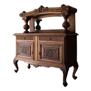 Antique Victorian Sideboard Buffet For Sale