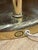 1970s Space Age Brass Arc Floor Lamp With Dome Shade For Sale - Image 9 of 9