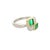 Emerald Diamond Platinum & 18k Yellow Gold Ring, Size 6 For Sale - Image 4 of 6
