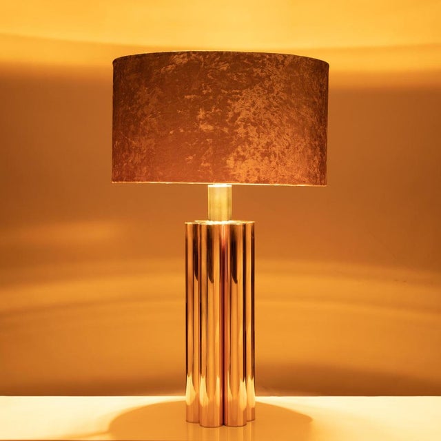 Metal Table Lamp with Golden Tubular Elements by WKR Leuchten, Germany, 1960s For Sale - Image 7 of 8