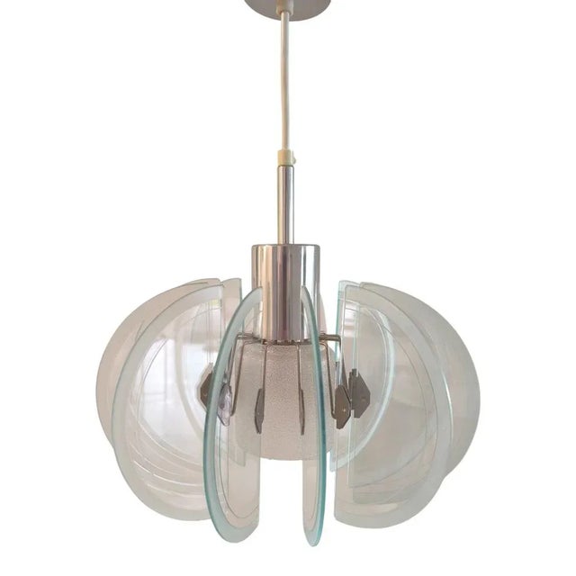 Glass Vintage Space Age Hanging Lamp, 1960s For Sale - Image 7 of 9