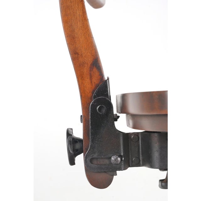 Vintage Solid Walnut Swivel Desk Office Chair For Sale - Image 13 of 16
