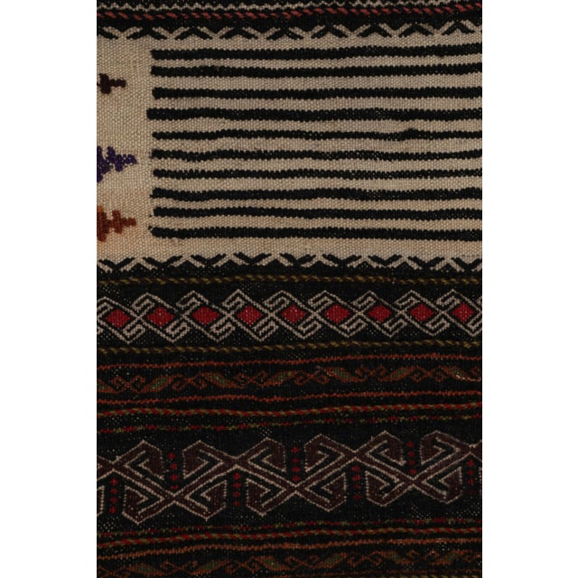 1950s Vintage Afghan Tribal Kilim in Brown With Geometric Patterns, From Rug & Kilim For Sale - Image 5 of 7