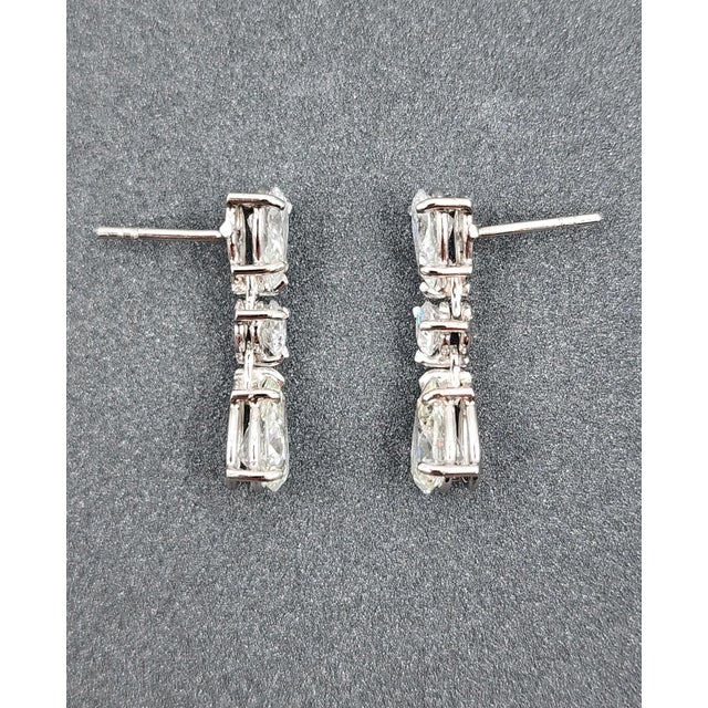 Early 21st Century 3.20 Ct Diamond Dangle Earrings, A Pair For Sale - Image 5 of 8