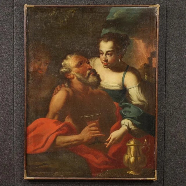 Italian Artist, Lot and His Daughters, 1650, Oil on Canvas For Sale - Image 15 of 15