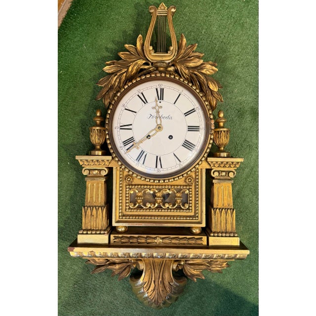 Large Swedish Gustavian Cartel Wall Clock For Sale - Image 12 of 12