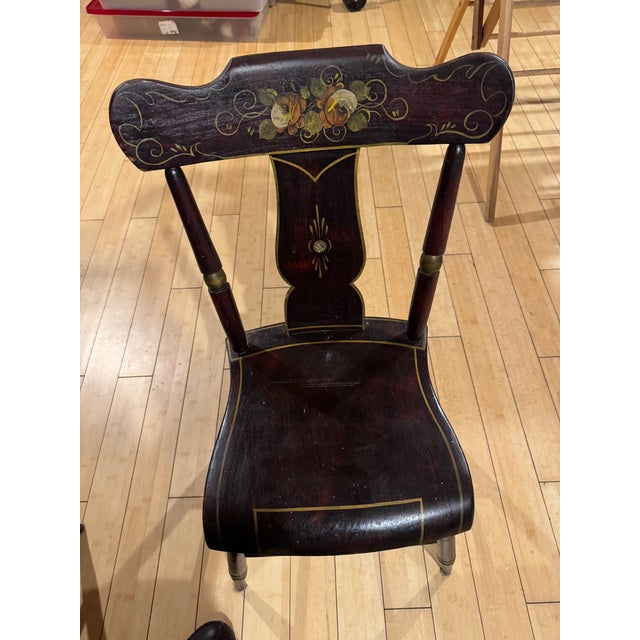 American Antique 19th Century Pa Dutch Style Strong Wooden Chairs (10) For Sale - Image 3 of 17