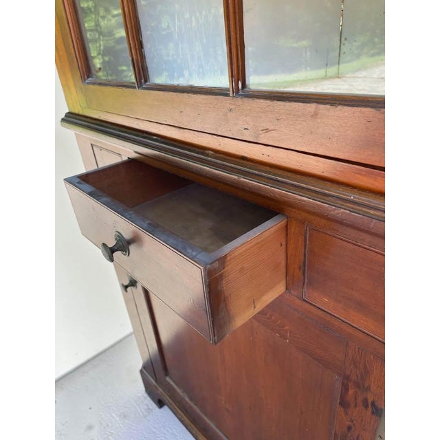 Antique Corner Cabinet Cupboard Beautiful Federal Primitive Wavy Glass 1800’s For Sale In Philadelphia - Image 6 of 10