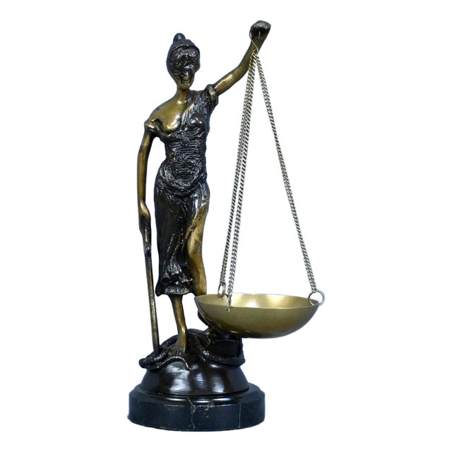 After C. Franchomme, Allegory of Justice, Early 20th Century, Bronze For Sale
