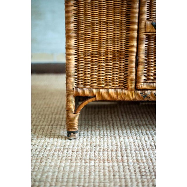 Small Woven Bamboo Sideboard, 1960s For Sale - Image 4 of 13