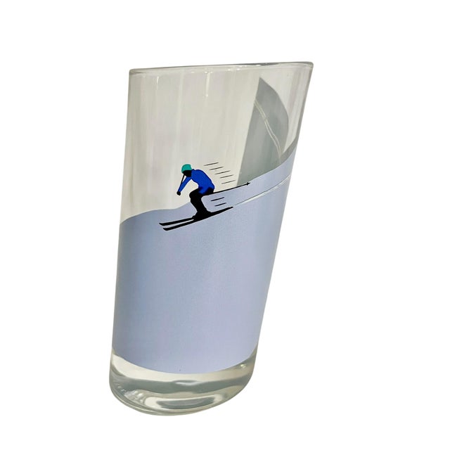 Vintage Italian Alpine Skier Highball Cocktail Glasses – Set of 4 Mid-Century Winter Sports Tumblers For Sale - Image 4 of 7
