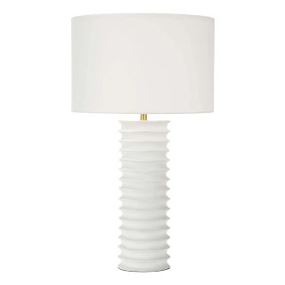 Regina Andrew Nabu Metal Column Table Lamp (White) For Sale