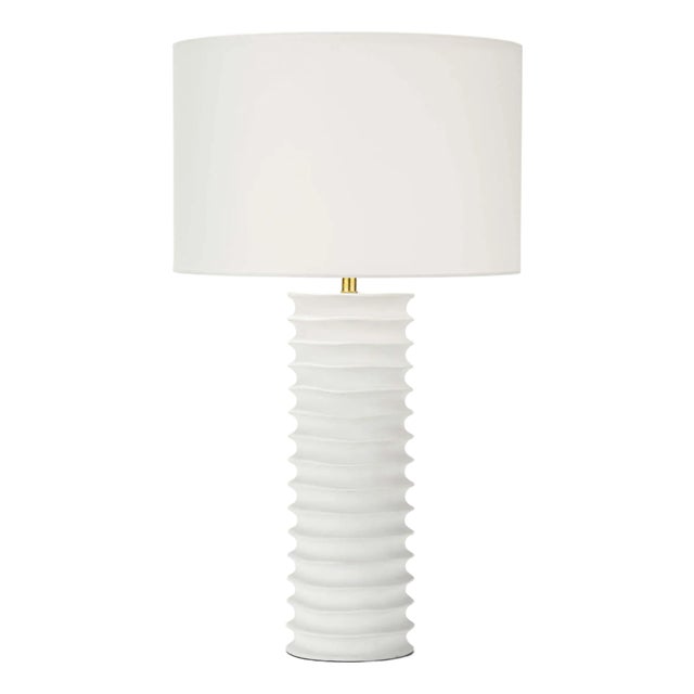 Regina Andrew Nabu Metal Column Table Lamp (White) For Sale