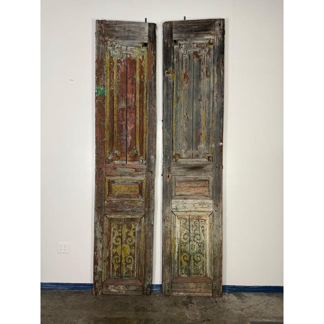 Rustic Pair of 19th Century Rustic Wooden Doors, Distressed Finish, France For Sale - Image 3 of 18