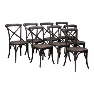 Restoration Hardware Madeleine Rattan Side Chair - Set of Eight For Sale