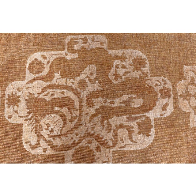 Early 20th Century Fine Antique Indian Amritsar Tan Background Rug For Sale - Image 5 of 8