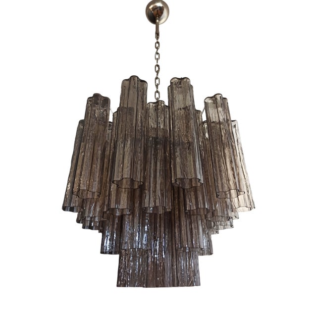 Murano Glass Tube Chandelier, 1990 For Sale