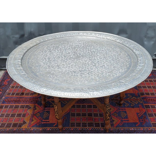 1980s Moroccan Silver Tray/Table Top For Sale - Image 4 of 7