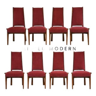 1960s Pere Cosp Oak and Mohair Dining Chairs - Set of 8 For Sale