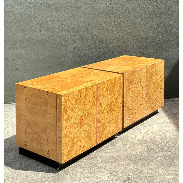Vintage 1970s Burl Nightstands After Baughman - A Pair For Sale In West Palm - Image 6 of 12