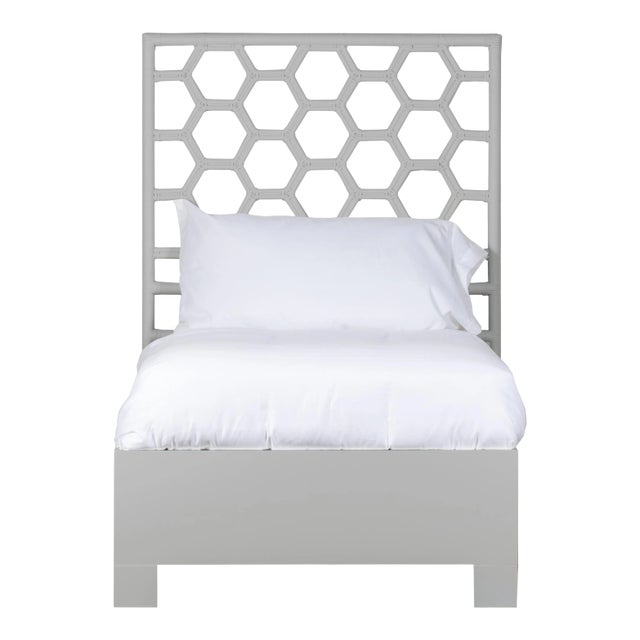 Honeycomb Bed Twin Extra Long - Light Gray For Sale