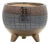 Dotted Ceramic Planter with Pewter Accent 5.25"H For Sale