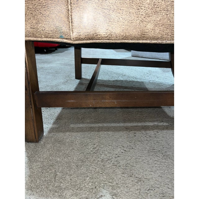 Heckman Brown Fabric "Celeste" Wingback Chair For Sale - Image 10 of 10