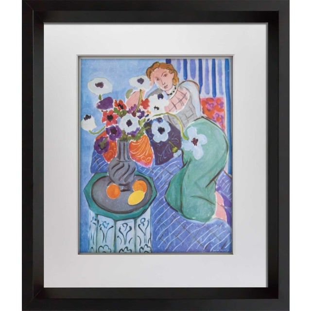 Wood Henri Matisse Limited Edition Signed “Blue Odalisque" Lithograph W/Frame For Sale - Image 7 of 8