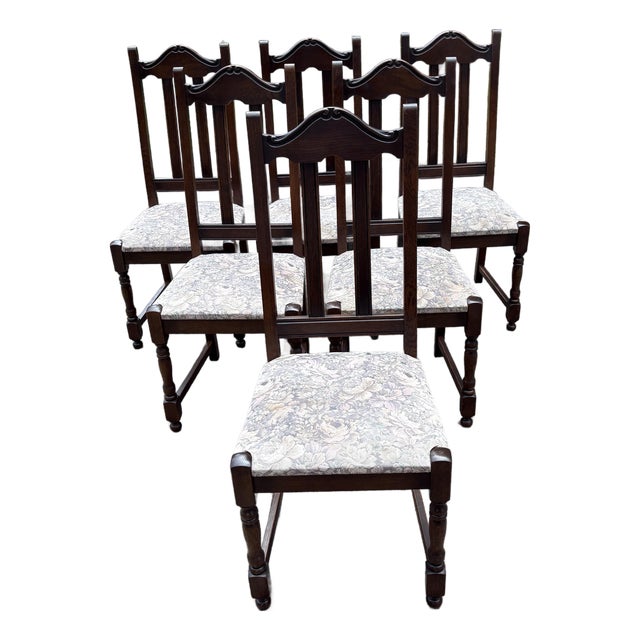 French Country Dining Chairs With Upholstery Seats - Set of 6 For Sale