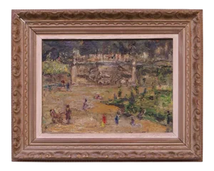 French Post-Impressionist "Jardins Des Tuileries" Oil on Canvas