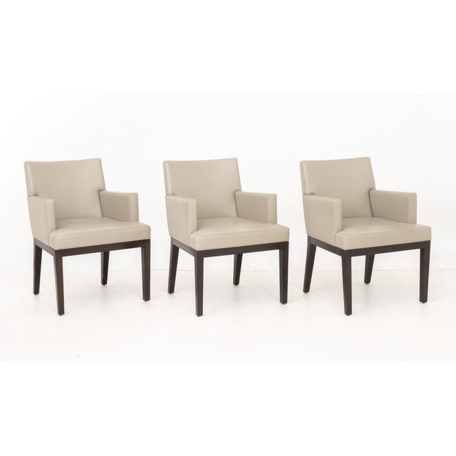 Contemporary Christian Liaigre Style Taupe Upholstery Dining Chairs, 6 For Sale - Image 3 of 9