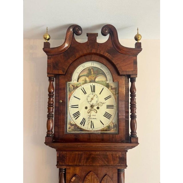 Antique Regency Inlaid Mahogany Longcase Clock, 1800 For Sale - Image 9 of 11