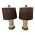 Chinese Porcelain Lamps With Brass Bases and Custom Shades -a Pair For Sale
