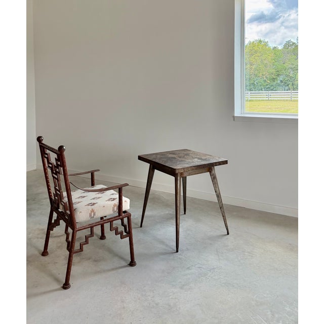 Industrial Steel Ziggurat Lounge Armchair / Lounge Chair, Artisan Made, Welded For Sale - Image 6 of 15