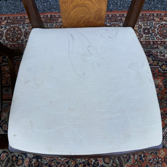 Vintage Universal Furniture Asian Ming Style Armchair & Side Chair in Dark Brown & Burl Wood For Sale In Philadelphia - Image 6 of 15