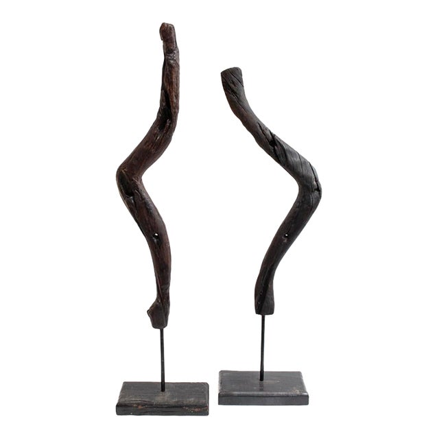 Wooden Fragment Grouping (Set of 2) For Sale