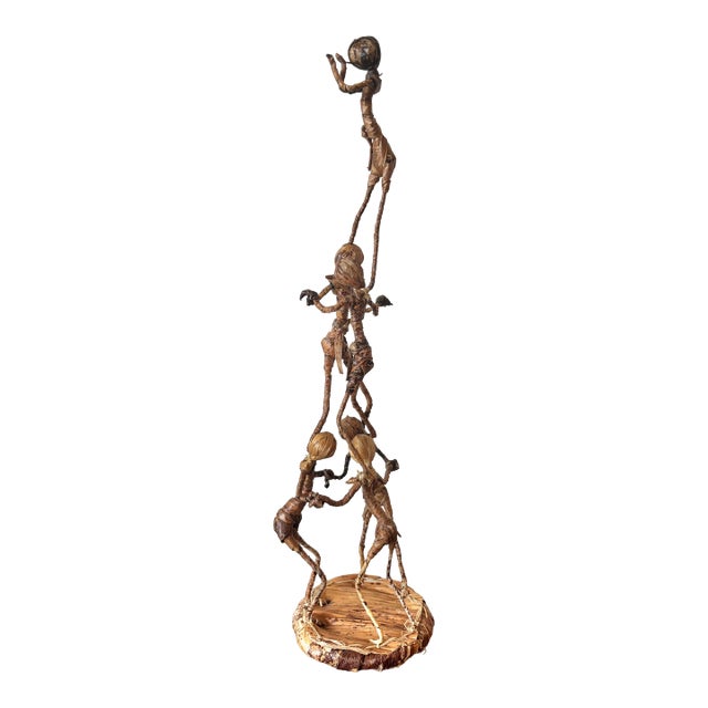 Late 20th Century Brutalist Husk Balancing Circus Performing Figures For Sale