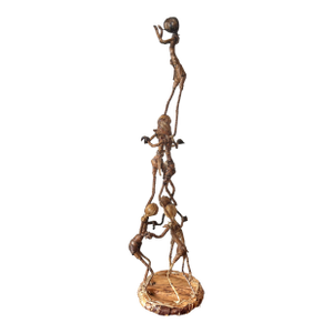 Late 20th Century Brutalist Husk Balancing Circus Performing Figures