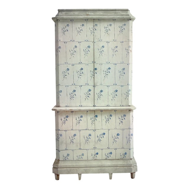 Antique Tiled Stove Cabinet, 1900 For Sale