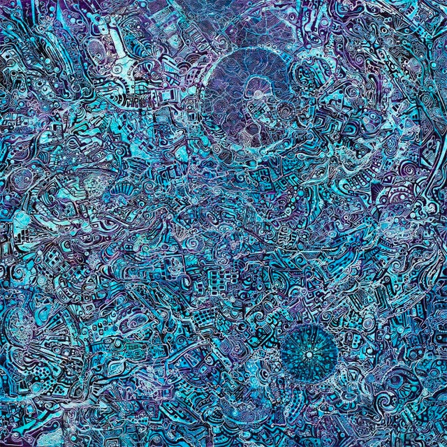 Alexander Arshansky, "Blue Harmony" Textural Abstract Piece For Sale