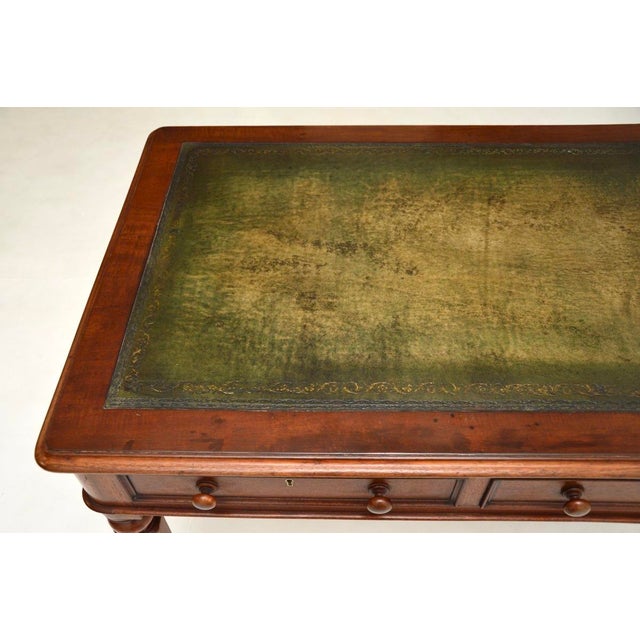 Wood William IV Leather Top Desk, 1830s For Sale - Image 7 of 11