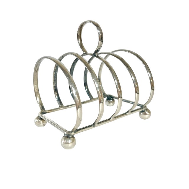 Art Deco Antique English Sheffield Silver Art Deco Toast Rack For Sale - Image 3 of 10